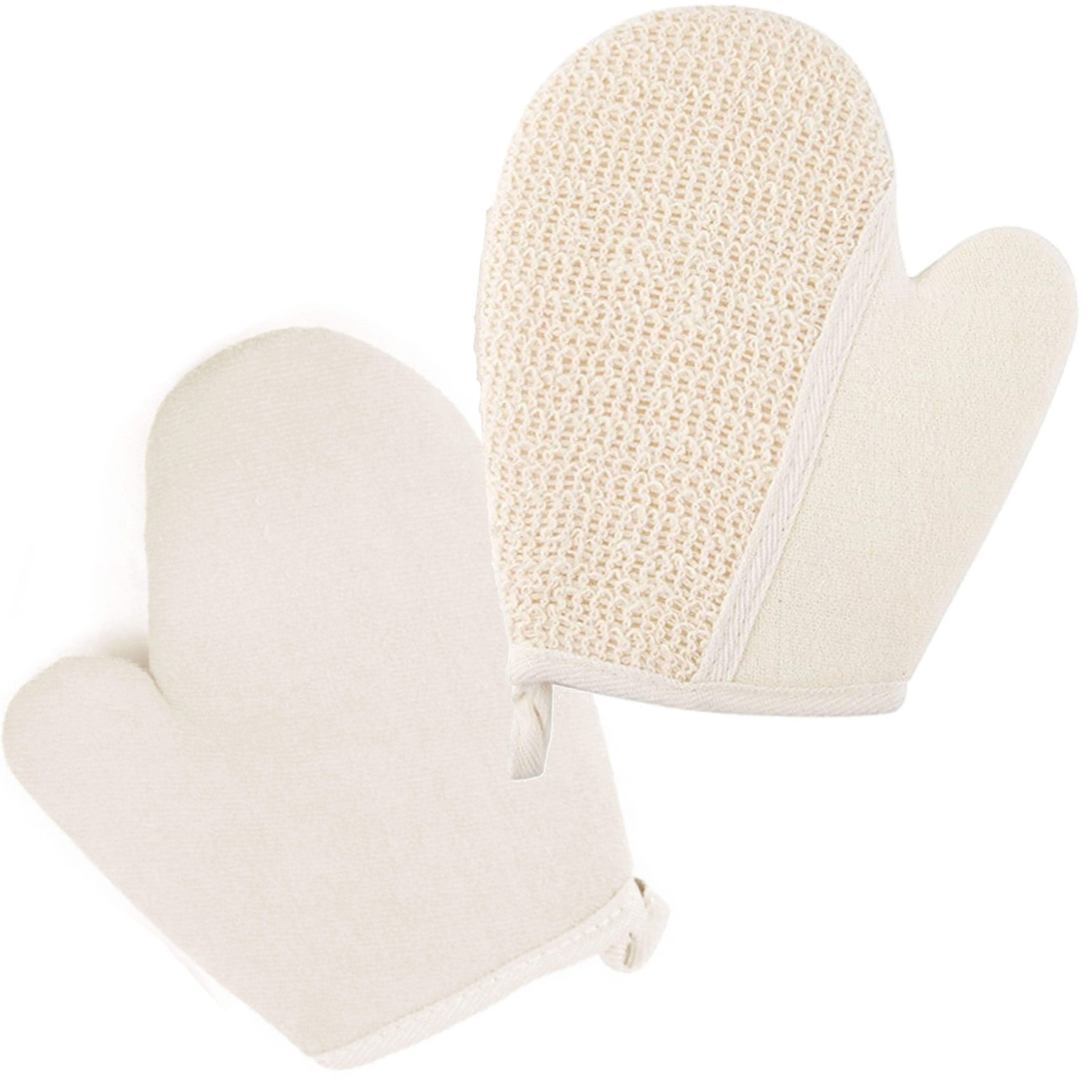 2 Exfoliating Bath Body Glove Spa Sponge Loofah Loofa Sisal Mitt Scrubber Shower