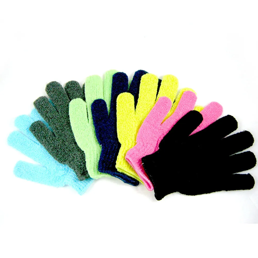 4 Exfoliating Gloves Double Sided Beauty Spa Massage Skin Shower Body Scrubber