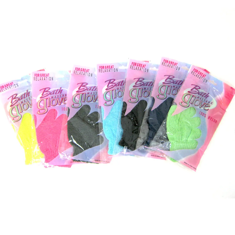 4 Exfoliating Gloves Double Sided Beauty Spa Massage Skin Shower Body Scrubber