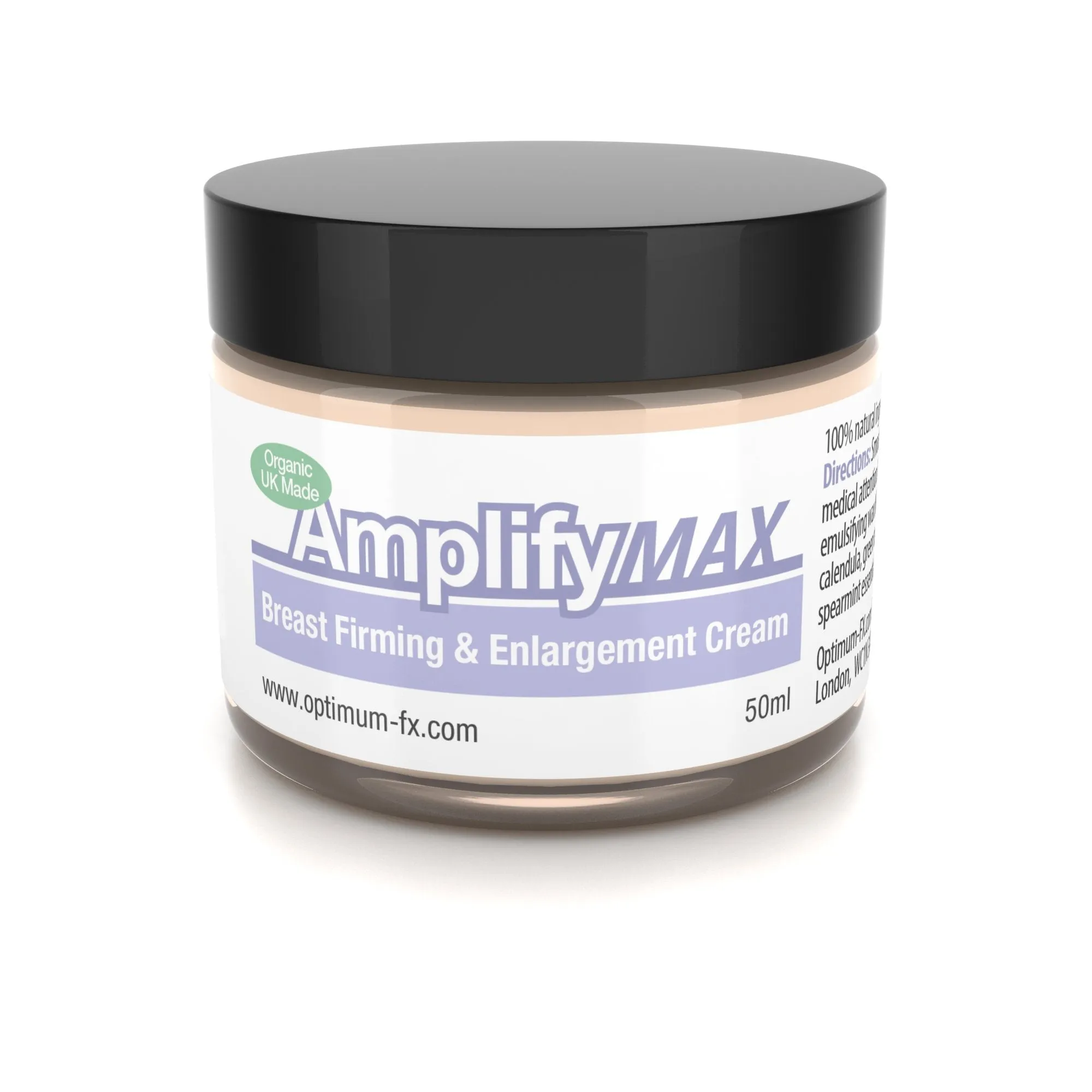 Amplify MAX Enhanced Breast Firming Cream Works In 30 Days 11 Ways To A Fuller Firmer Bust FAST UK Made With Natural And Organic Ingredients - Paraben and Cruelty FREE - 50ml
