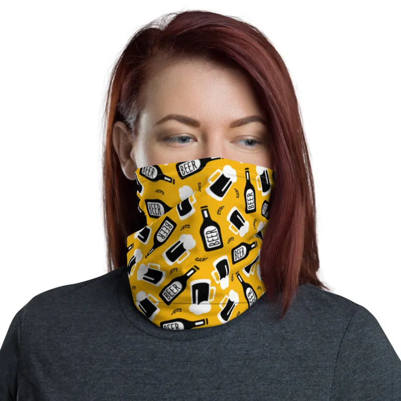 Beer Doodle Yellow Colour Unisex Face Bandana