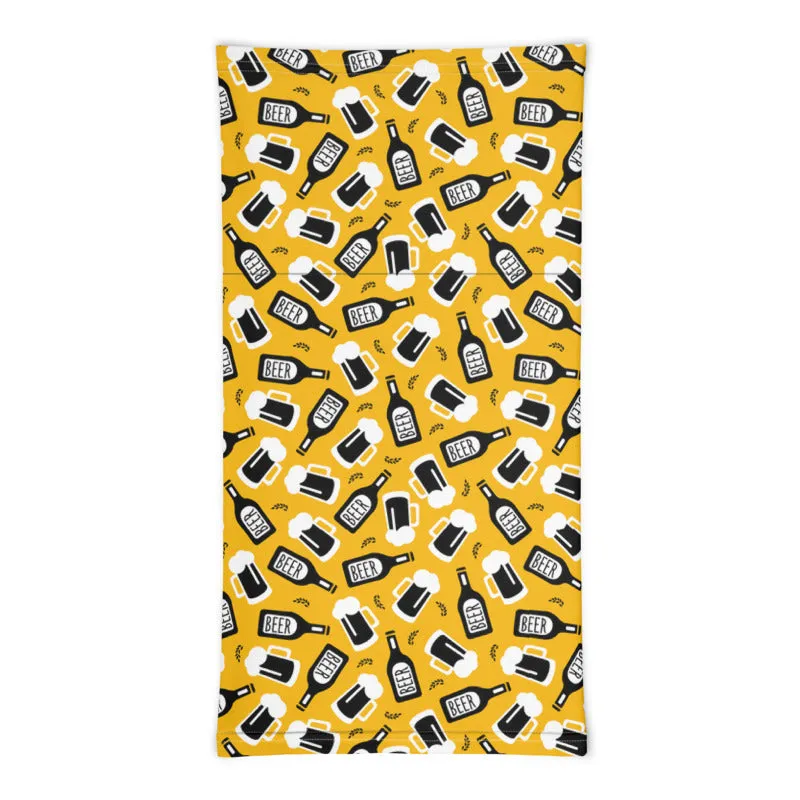 Beer Doodle Yellow Colour Unisex Face Bandana