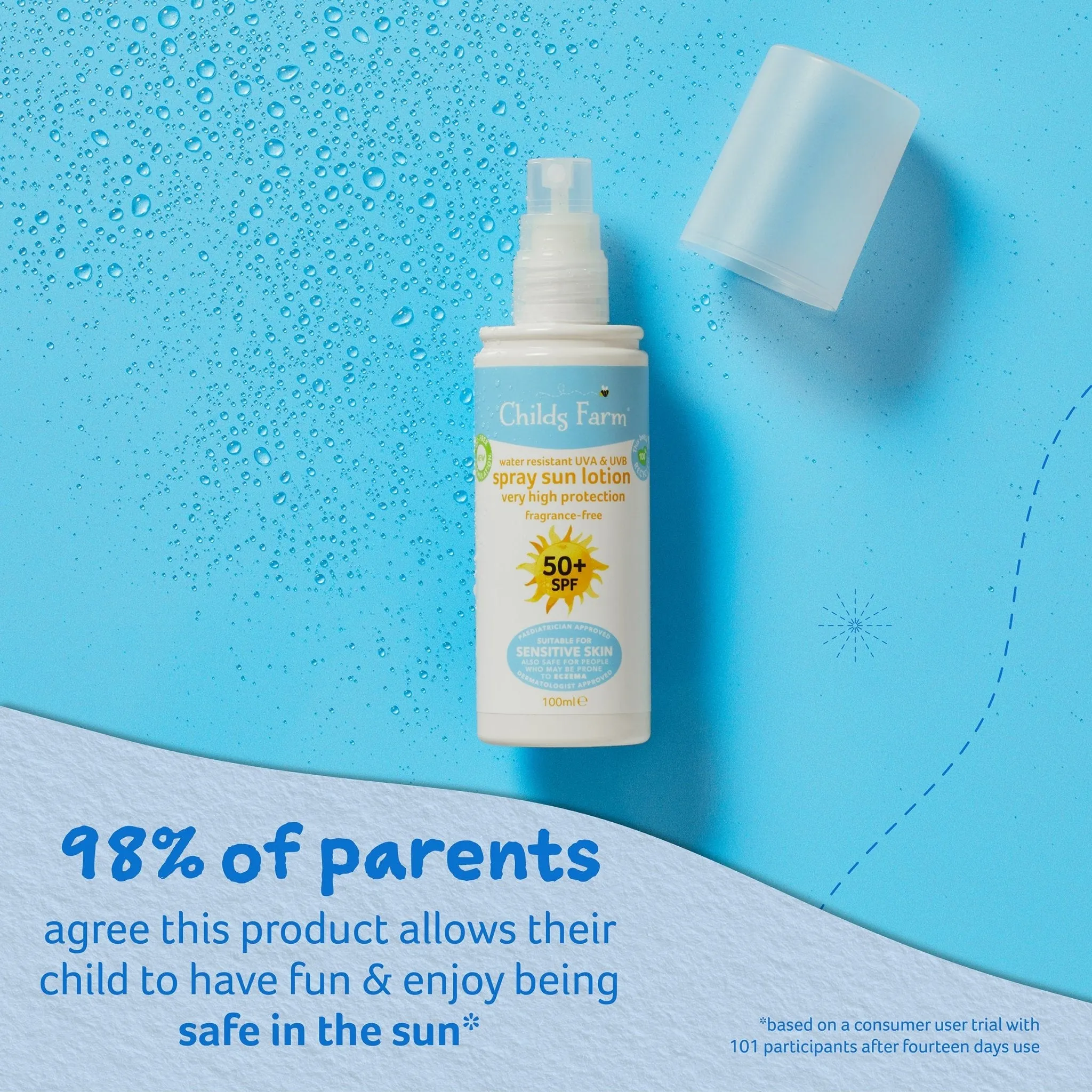 Childs Farm 50  SPF sun lotion spray fragrance-free