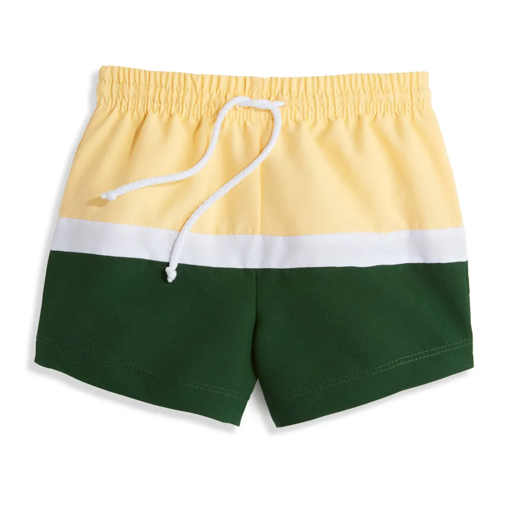Colorblock Bayshore Swim Trunk -- Lemon/Hunter
