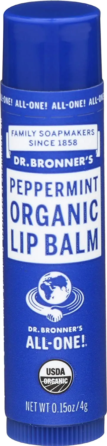 Dr. Bronner's Magic Organic Lip Balm Peppermint, 0.15 oz
