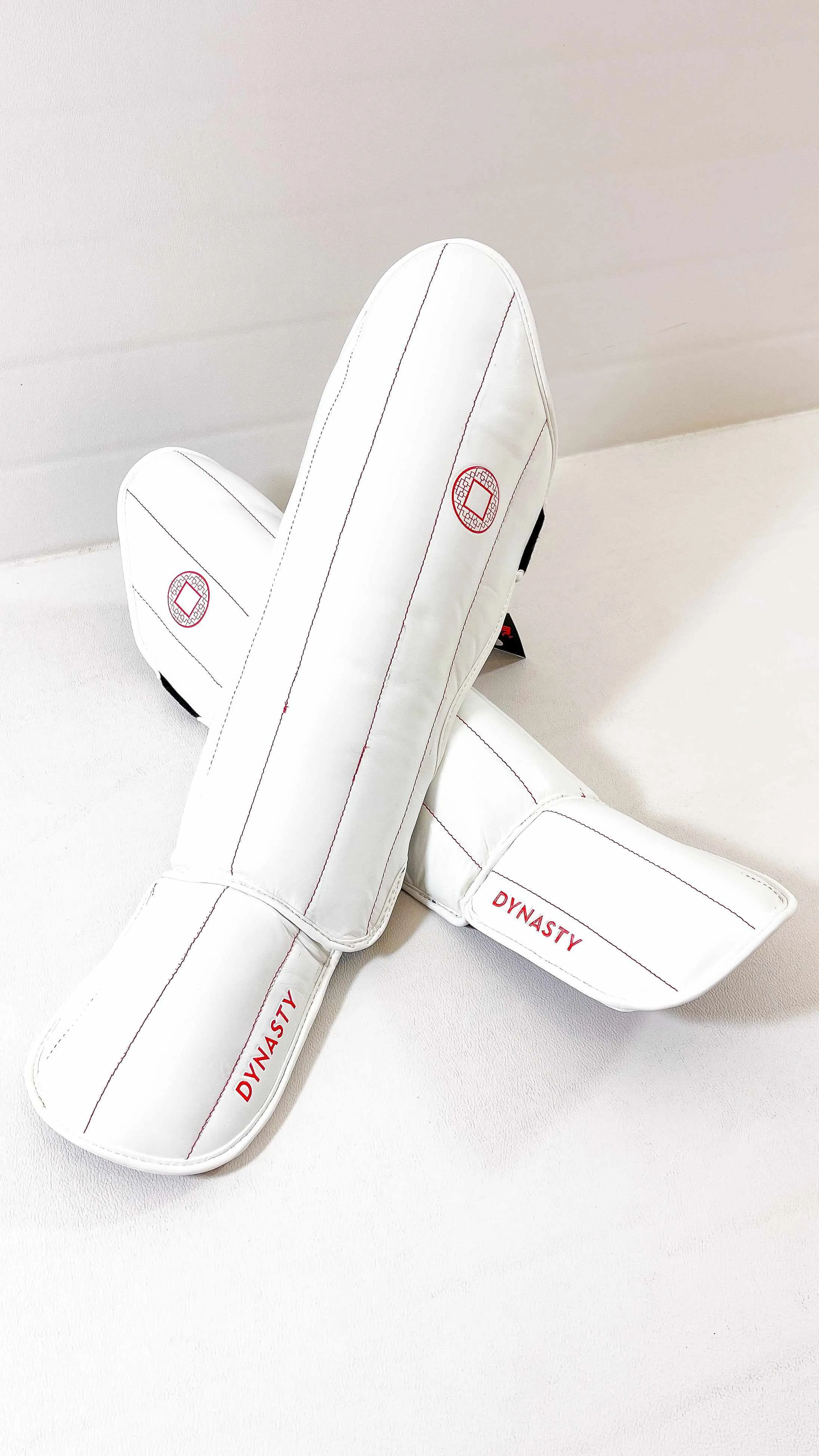 Dynasty Pro Striking Shin Guards (White / Red)