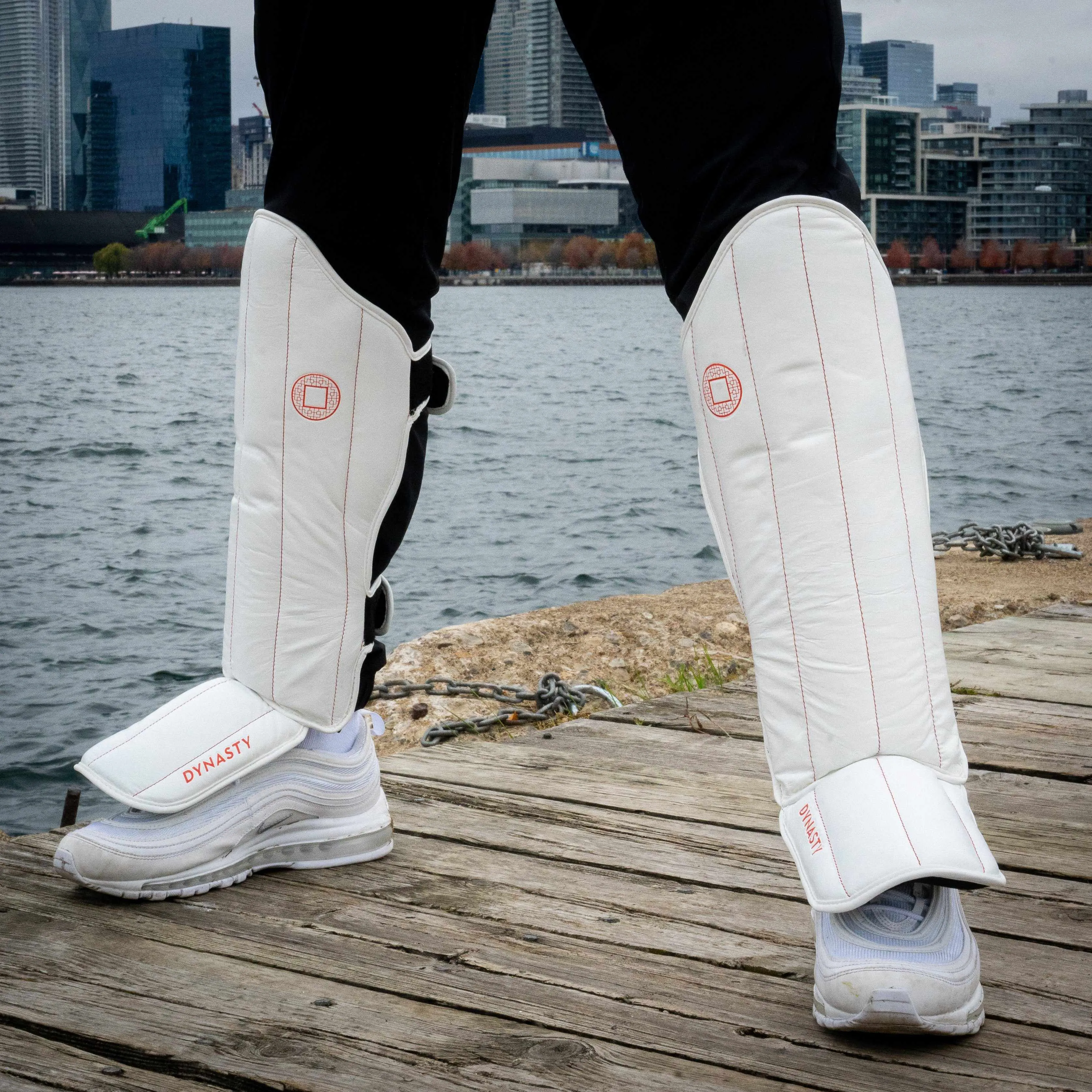 Dynasty Pro Striking Shin Guards (White / Red)