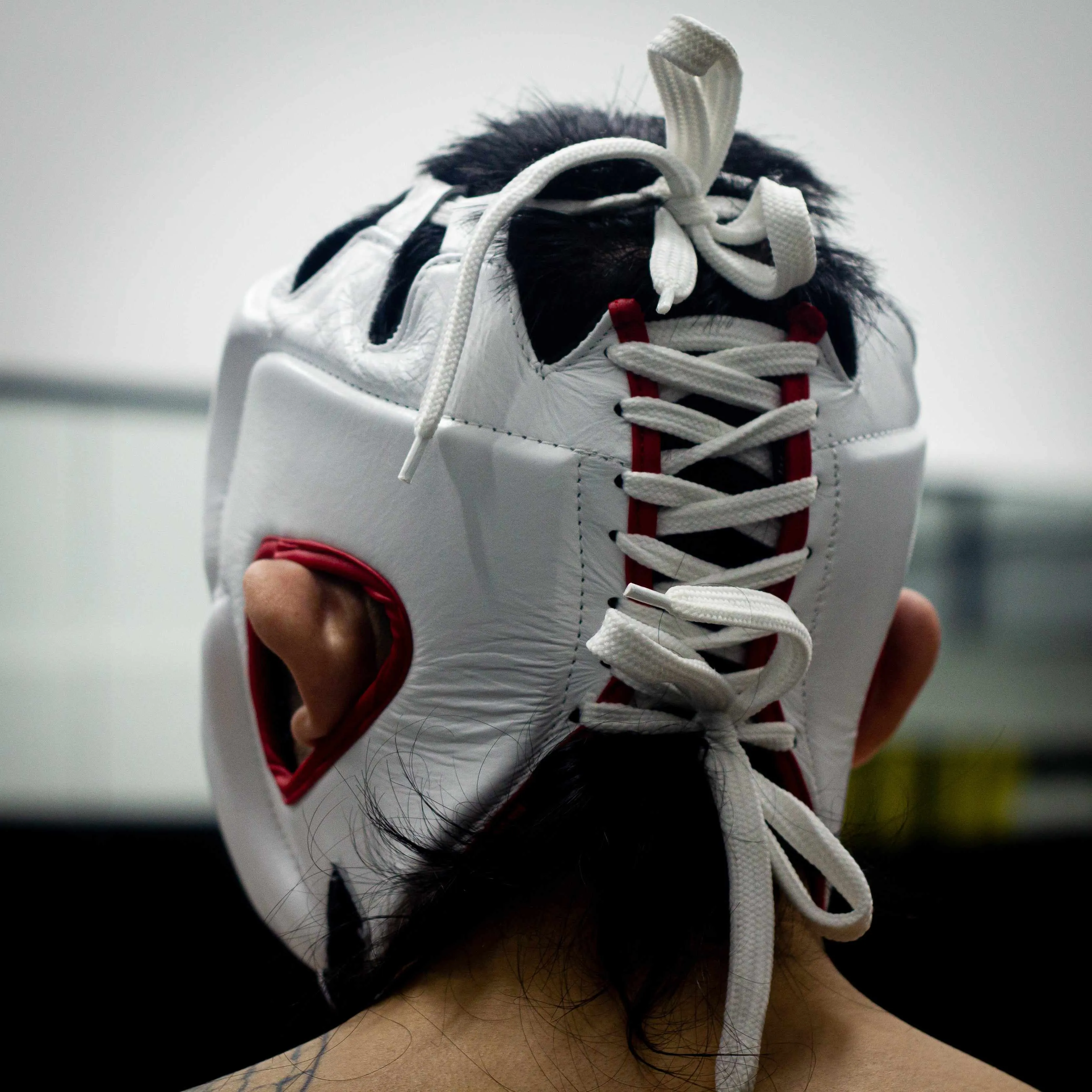 Dynasty Ultralight Pro MMA Headgear (White / Red)