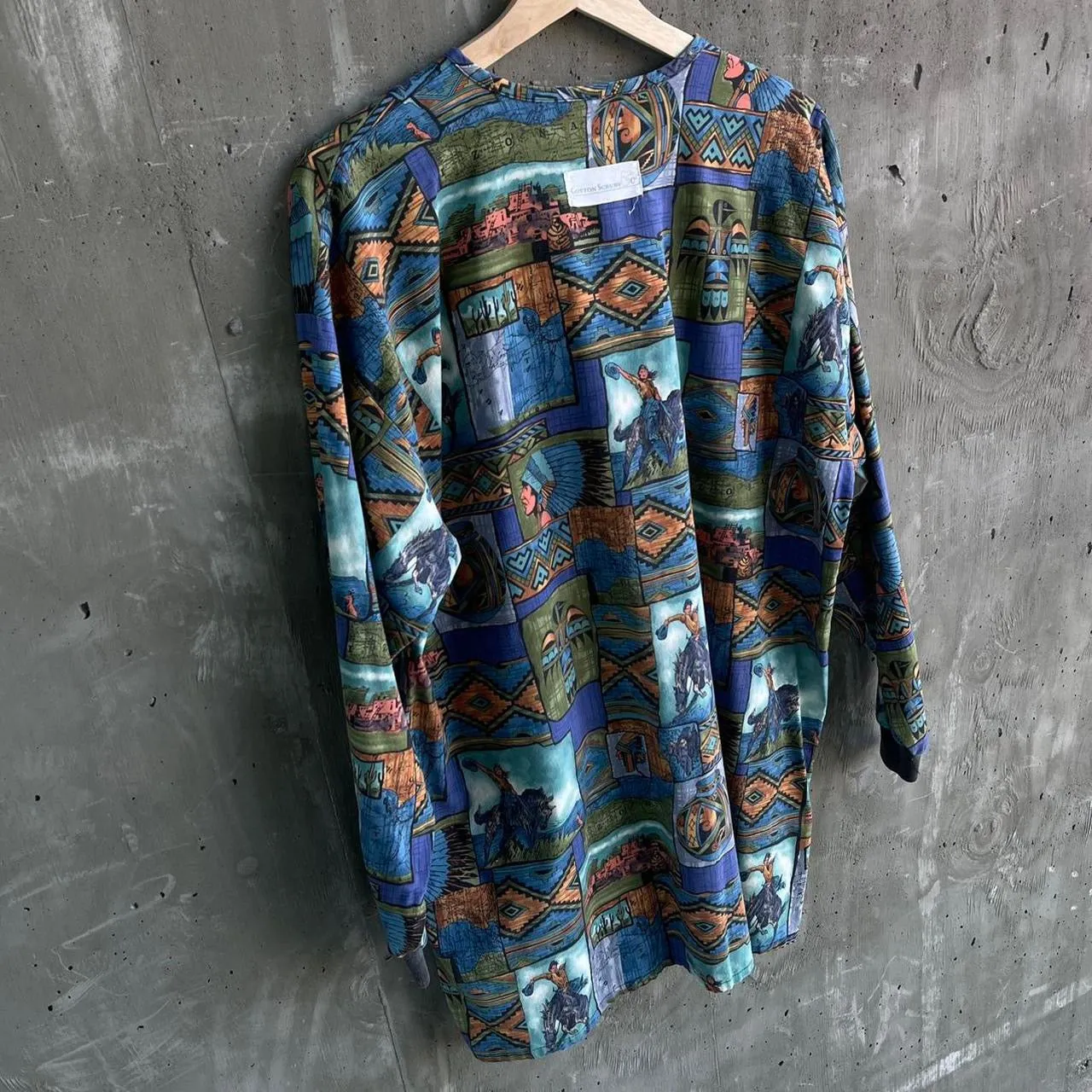 Vintage 90s Western Novelty Print Mini Dress Tunic